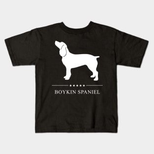 Boykin Spaniel Dog White Silhouette Kids T-Shirt